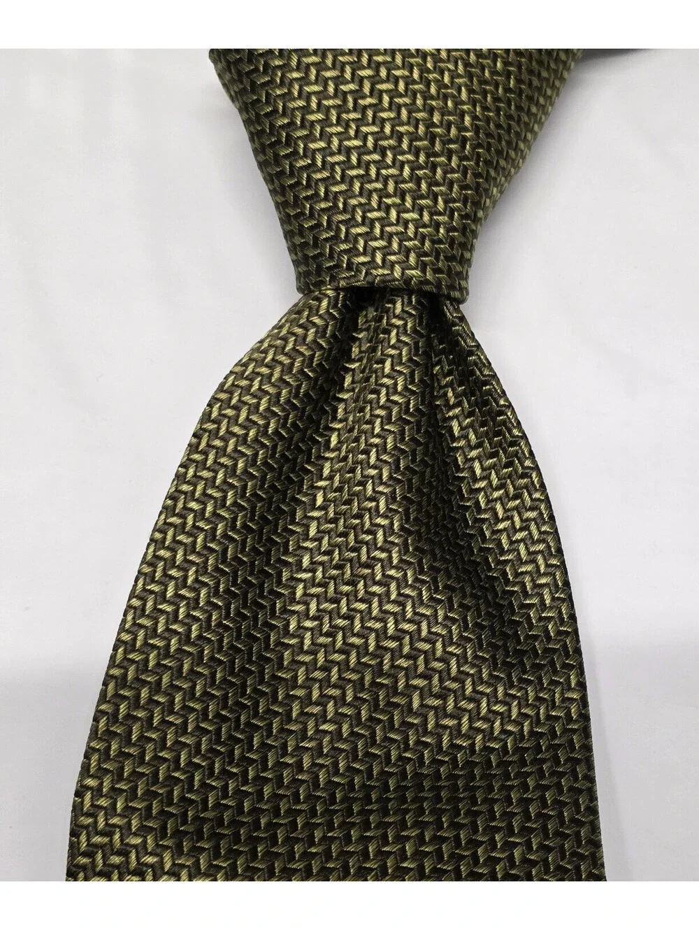 Corneliani Mens Neck tie Green Knit Silk Necktie Grenadine Long 60x3.3/4